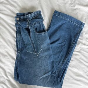 Joe's Blue Tie Front Ankle Wide Leg Jeans